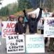 Some youngsters joined the protest against Island Timberlands logging operations on Cortes Island this week.