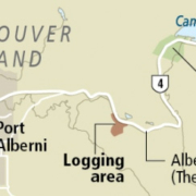 A map detailing the area of planned logging.