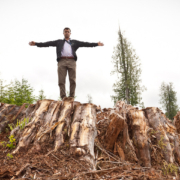 Liberal MP Keith Martin stands on top of a massive