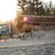 Old-growth logs head out of the the Gordon River Valley near Lake Cowichan on Vancouver Island