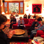 Port Renfrew Chamber of Commerce President Rosie Betsworth makes her speech during the AFA hosted fundraiser at the Sooke Harbour House.